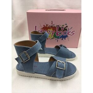 krazy kicks girl blue jeans sandals size 12